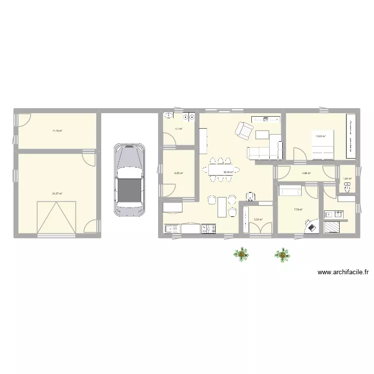 projet 2. Plan de 11  et 117 m²