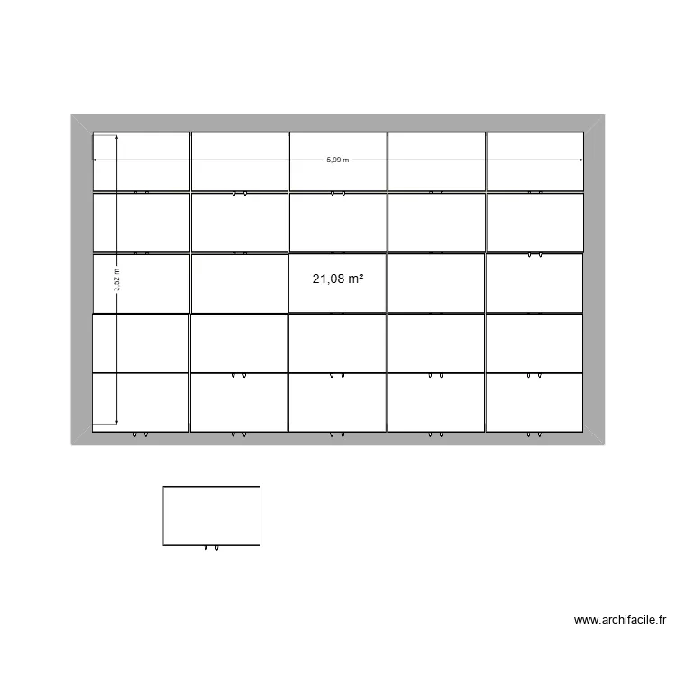 sol. Plan de 1  et 21 m²