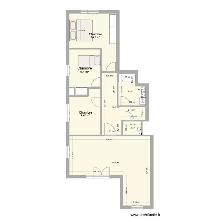 AppV2. Plan de 7 Pièces et 80 m² AppV2. Plan de 7 Pièces et 80 m²