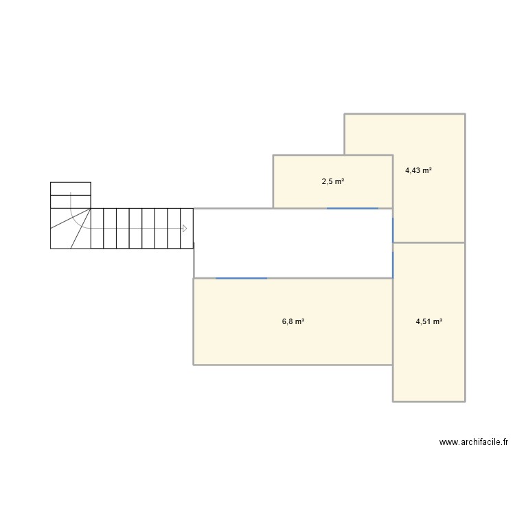 ETAGE YVE ROCHE. Plan de 4 pièces et 18 m2