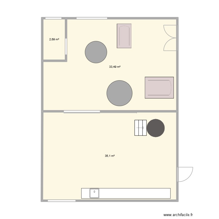 Macération_Mélange Proposition. Plan de 3 pièces et 71 m2