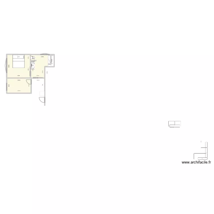 salle de bain_22.01.26_v6 avec douche 170 et portes coulissantes. Plan de 2  et 29 m²