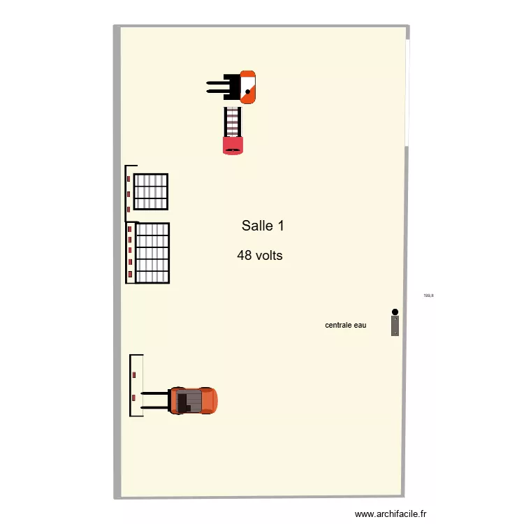 Mutual 2026  salle 1. Plan de 1  et 200 m²
