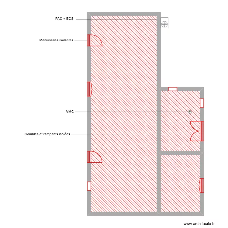 ROY état étape 1. Plan de 3 et 89 m² ROY état étape 1. Plan de 3 et 89 m²