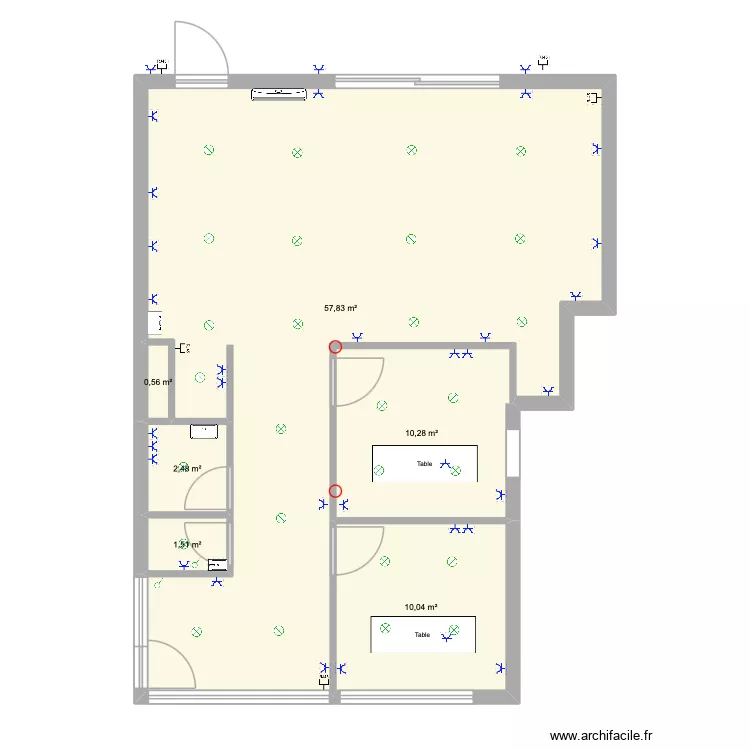 CKS-Jurbise Electricit&eacute;. Plan de 6  et 83 m²