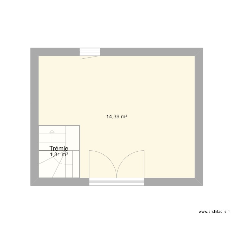 Reims. Plan de 4 pièces et 34 m2