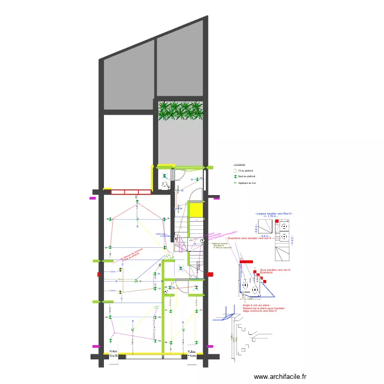 BAUCQ 77 3e étage Luminaires Plafond. Plan de 8 et 99 m² BAUCQ 77 3e étage Luminaires Plafond. Plan de 8 et 99 m²