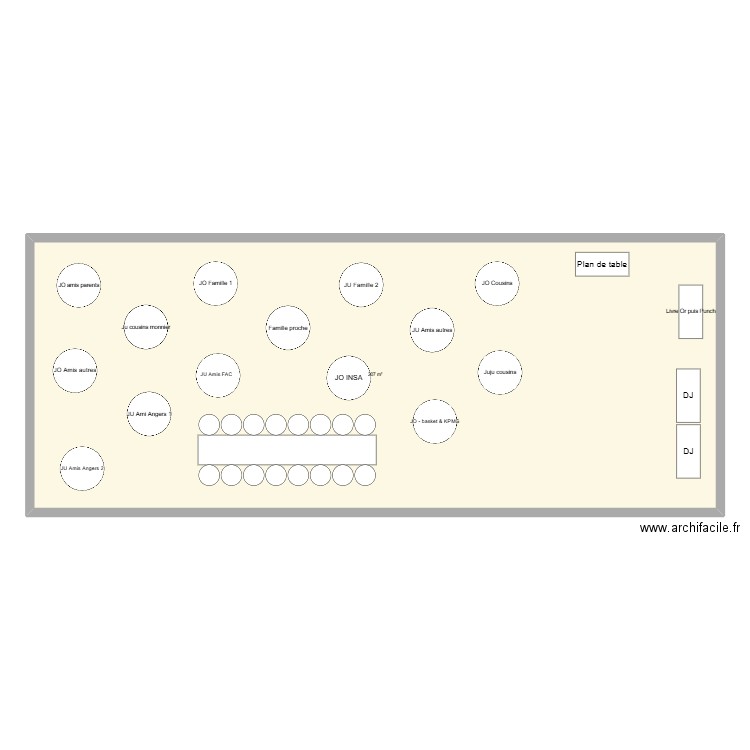 Wedding. Plan de 1 pièce et 207 m2
