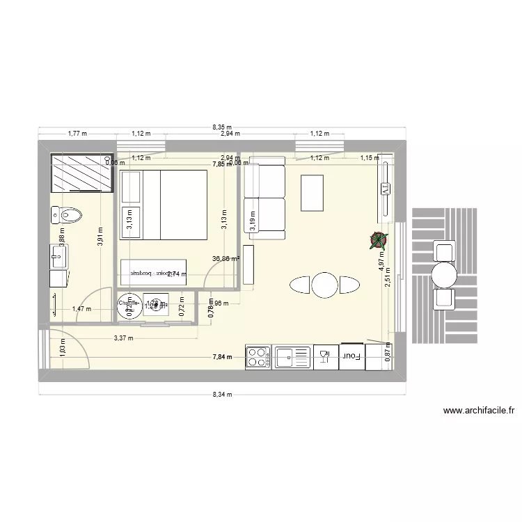 Appartement 2. Plan de 2  et 38 m²