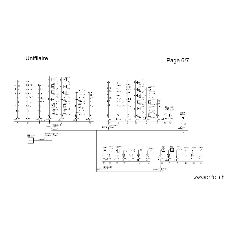 schéma unifilaire. Plan de 0 pièce et 0 m2