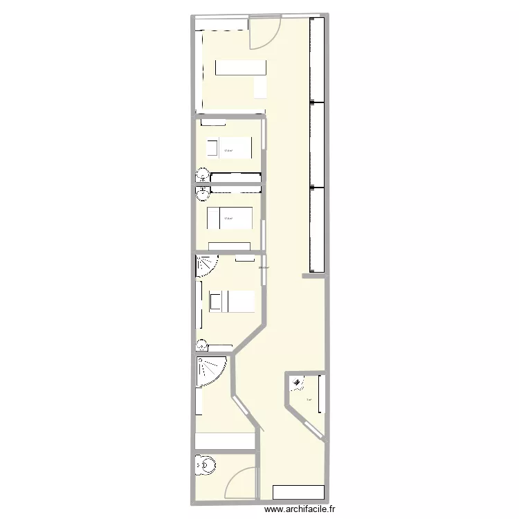 G2B Institut ancien. Plan de 4 pièces et 252 m²