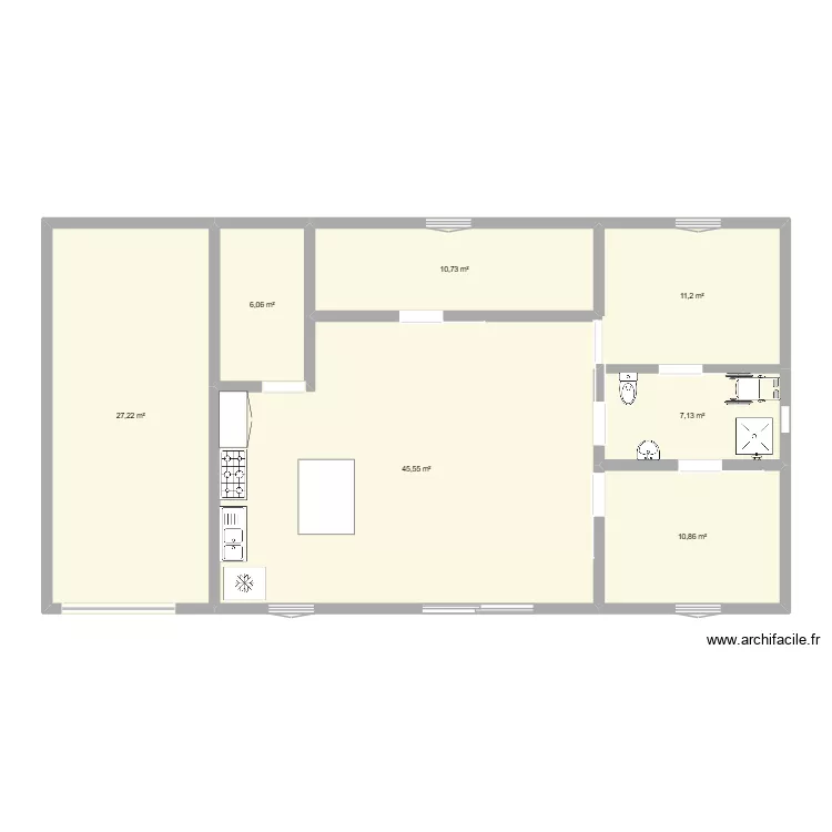 maison. Plan de 7  et 119 m²