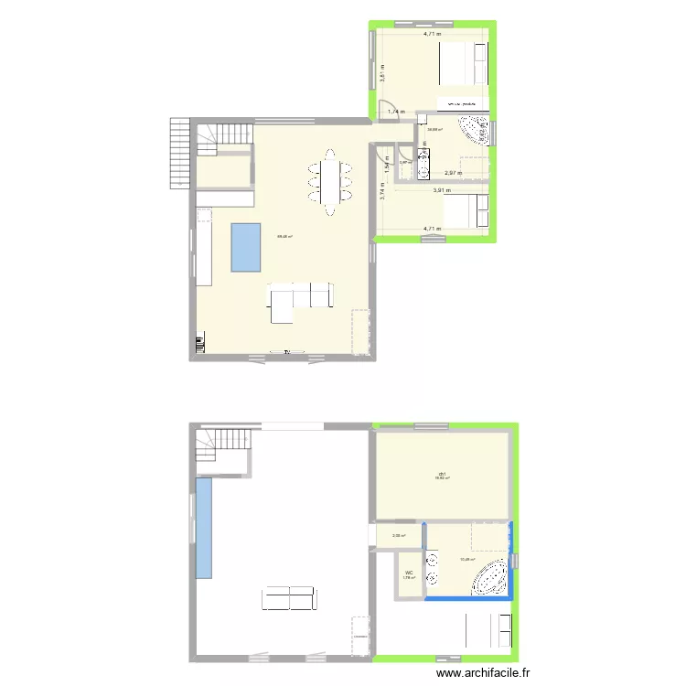 lalbenque 1. Plan de 7  et 142 m²