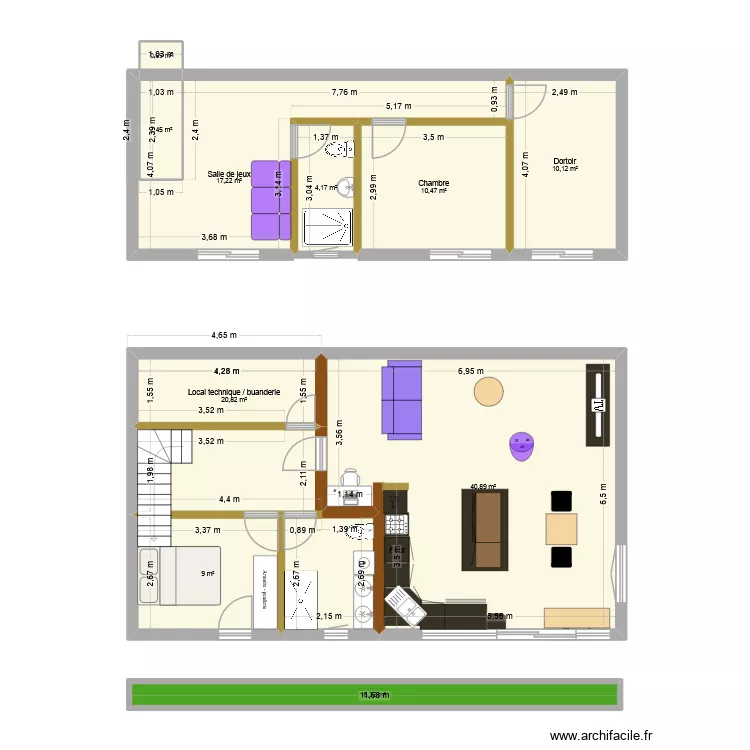 Plan maison bioclimatique V3. Plan de 10 Pièces et 122 m² Plan maison bioclimatique V3. Plan de 10 Pièces et 122 m²