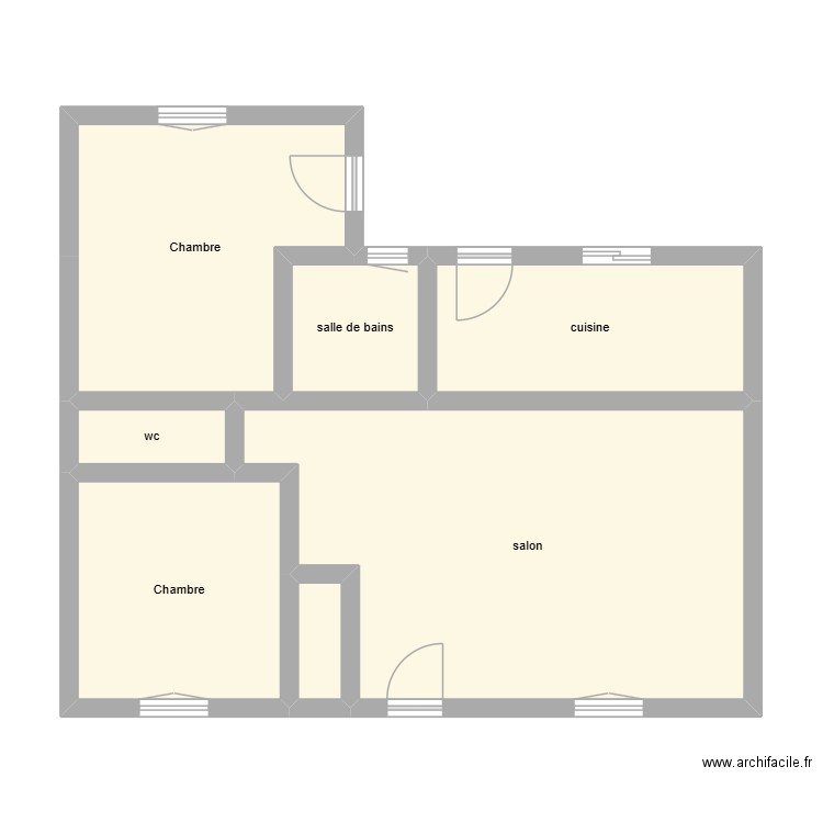 BOSCHER Christele état initial. Plan de 7 pièces et 62 m2