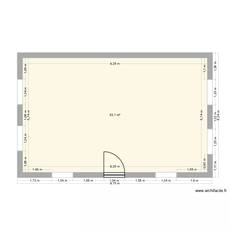 plan maison. Plan de 1  et 53 m²