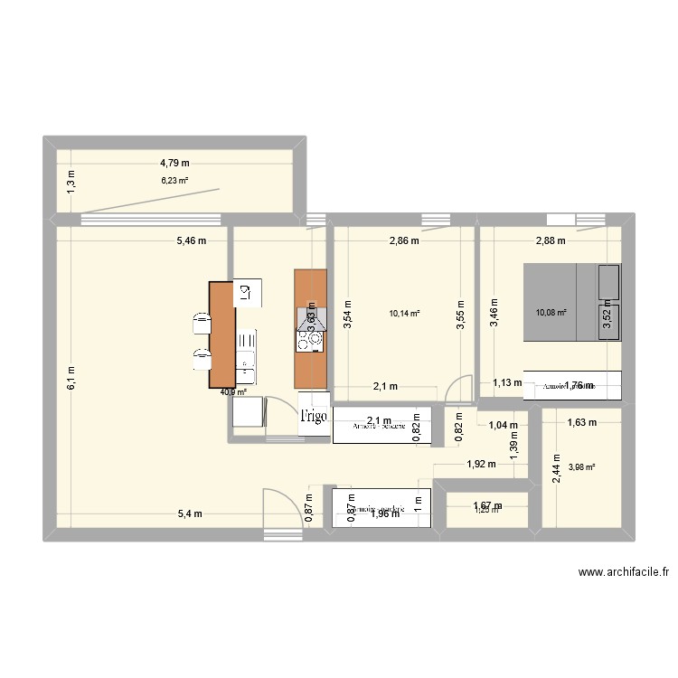 lilas 1. Plan de 6 pièces et 73 m2