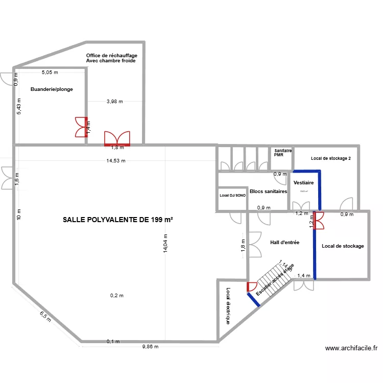 Plan projet. Plan de 5  et 84 m²