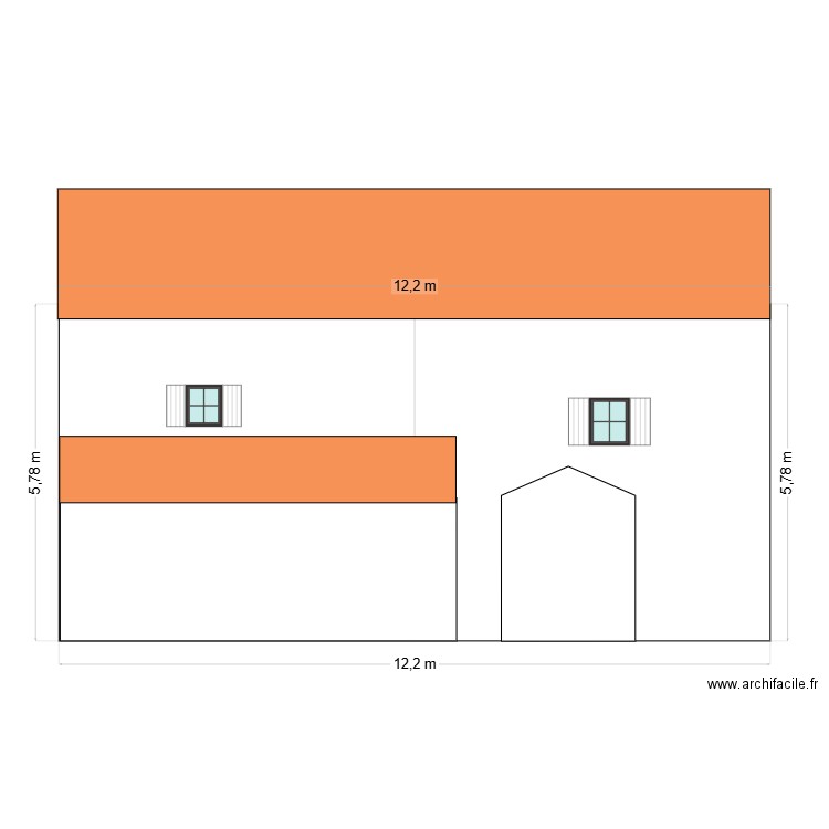 Façade Nord Pradelle Etat des lieux. Plan de 0 pièce et 0 m2