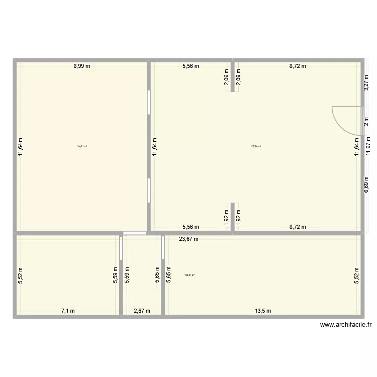 Rez de chaussée. Plan de 3 et 401 m² Rez de chaussée. Plan de 3 et 401 m²