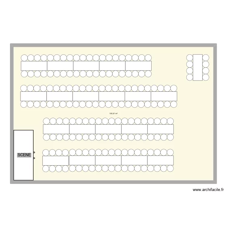 mariage. Plan de 1  et 191 m²