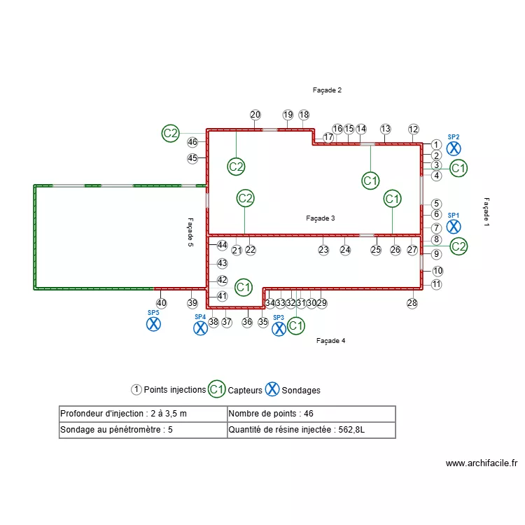GERARD compl&eacute;ment. Plan de 3  et 41 m²