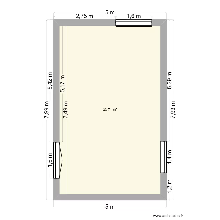 Extension. Plan de 1 et 34 m² Extension. Plan de 1 et 34 m²