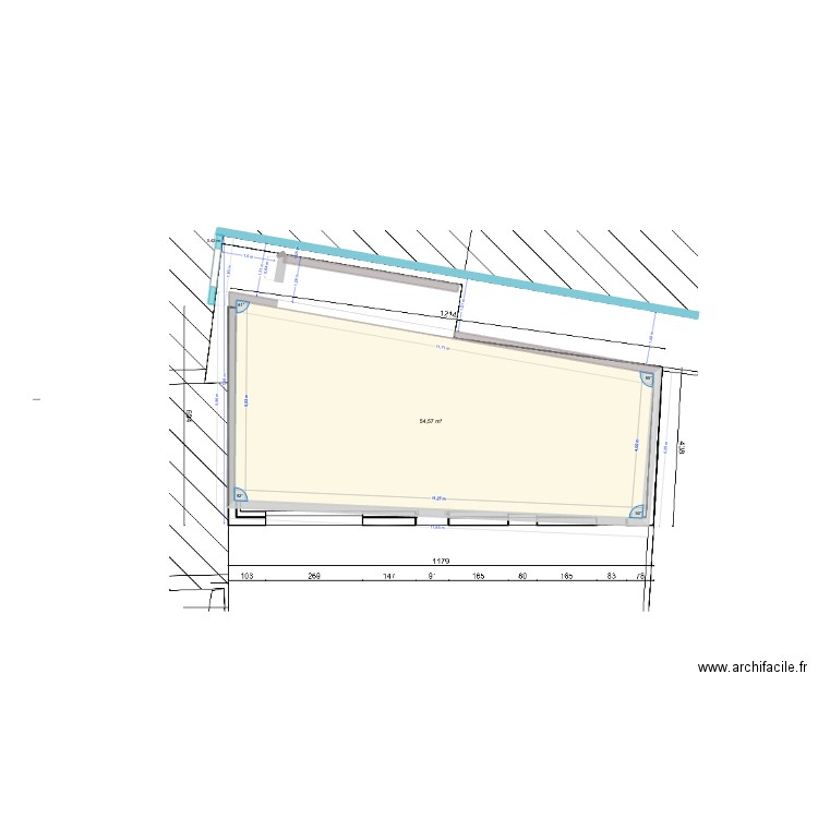 Plan vierge RdC décalage (8.06.20h07). Plan de 1 pièce et 55 m2
