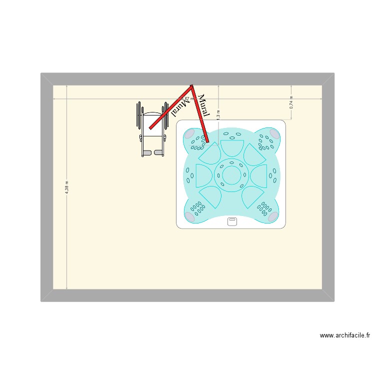 MAGENTA 33. Plan de 1 pièce et 25 m2