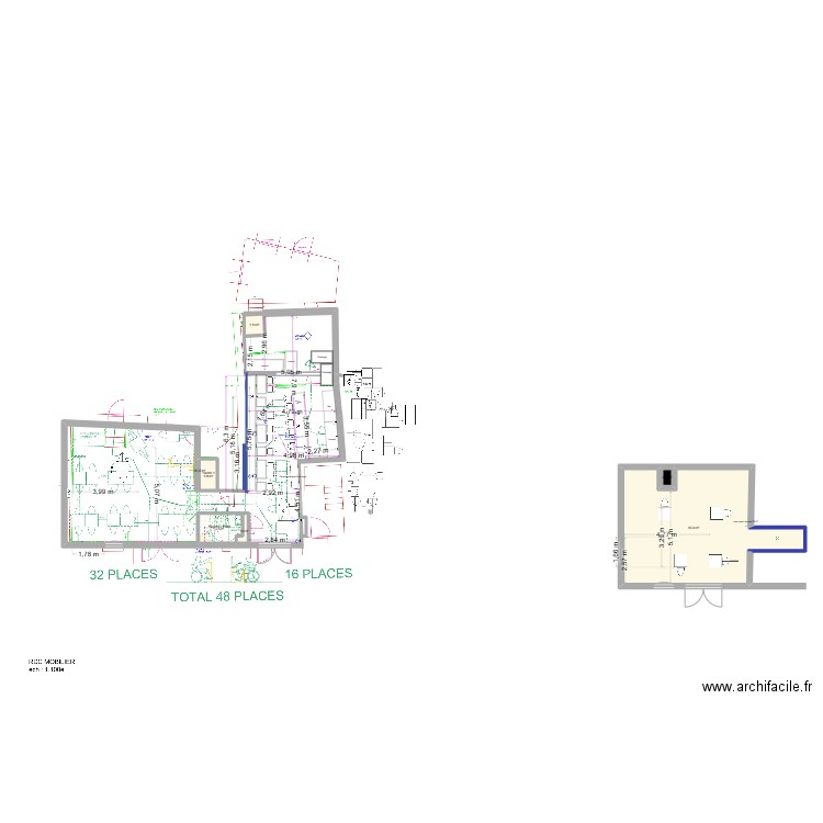 plan seminaire. Plan de 7 pièces et 135 m2