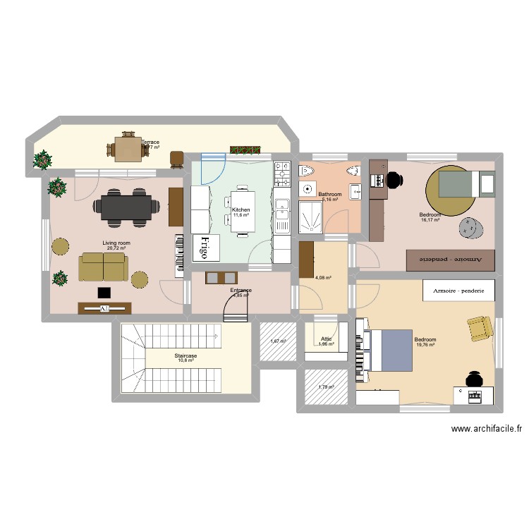 Zia & Richi Appartamento. Plan de 12 pièces et 109 m2