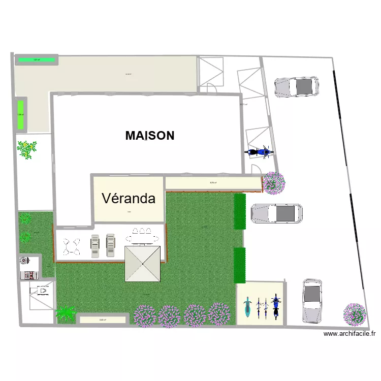 PLAN DE MASSE - BETON LAV&Eacute;. Plan de 7  et 83 m²