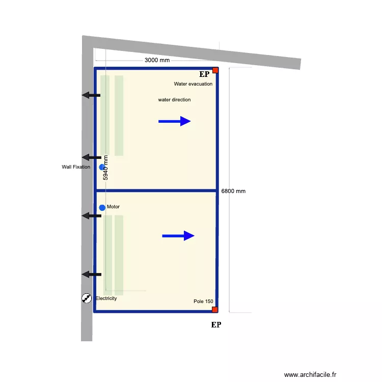 6800*2950 Steven taft. Plan de 2  et 17 m²