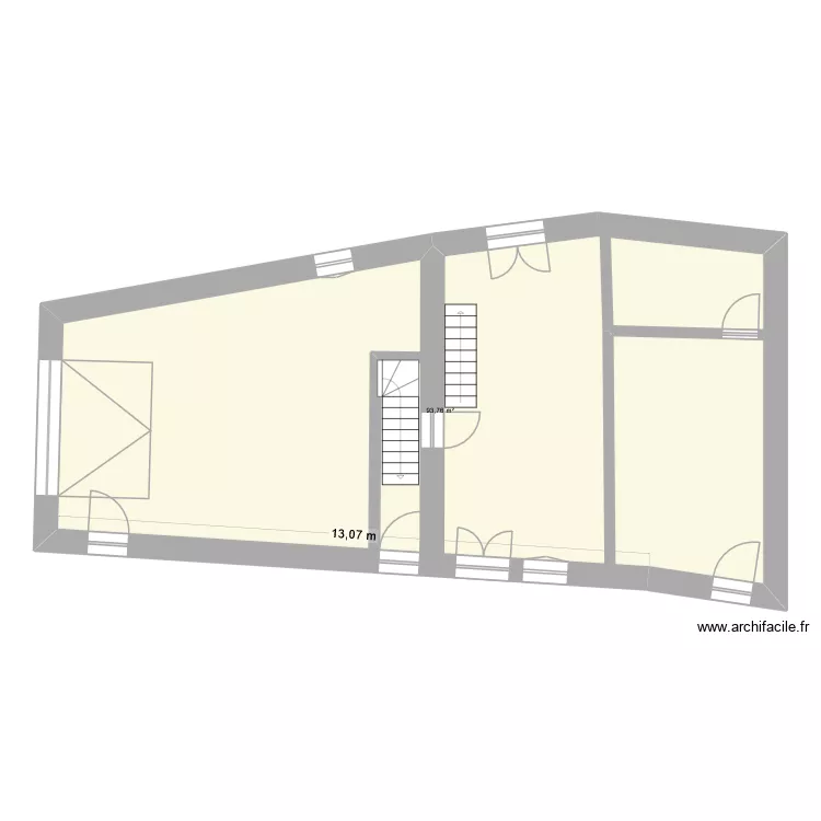 rez de chauss&eacute;e en l\'&eacute;tat. Plan de 1  et 94 m²