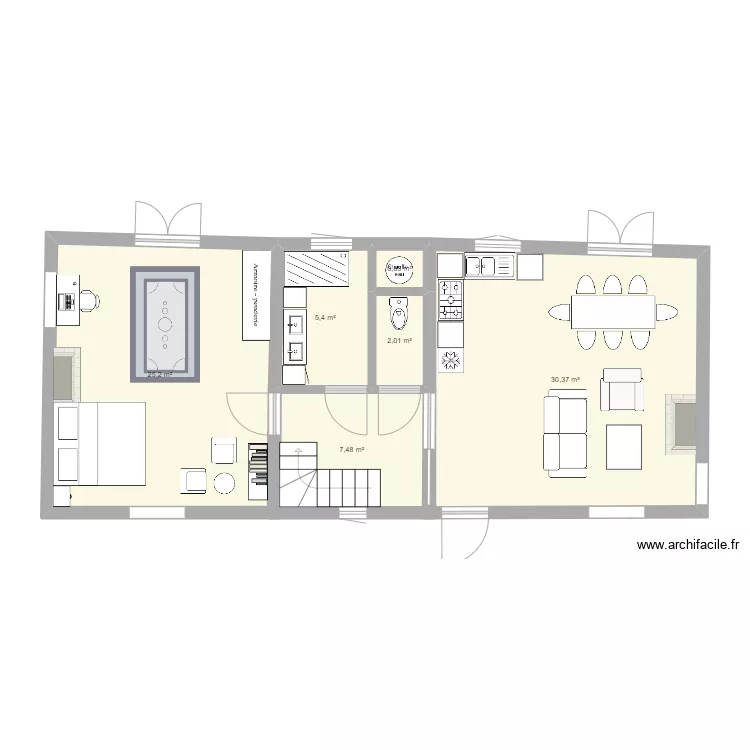 Maison sud partag&eacute; 061024b. Plan de 