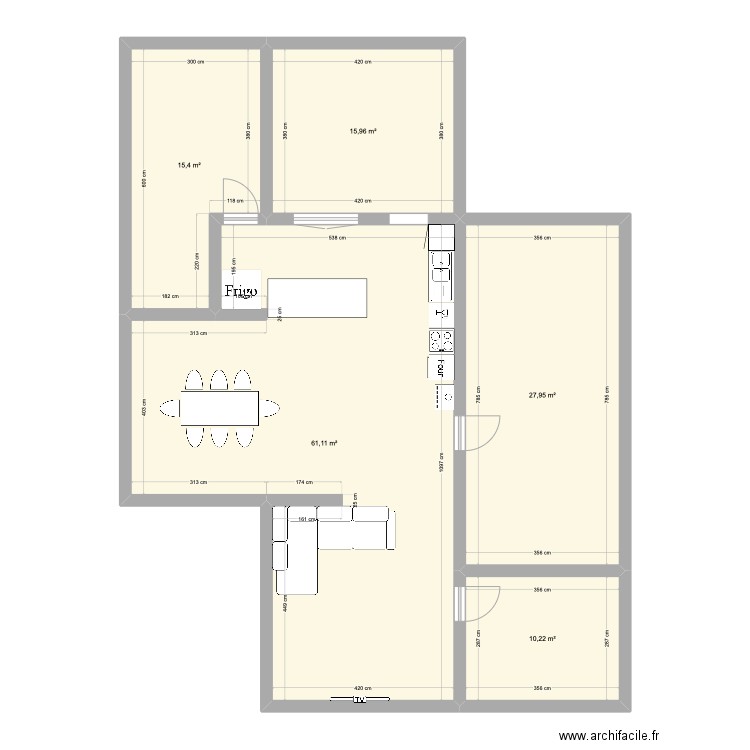 Maison. Plan de 5 pièces et 131 m2