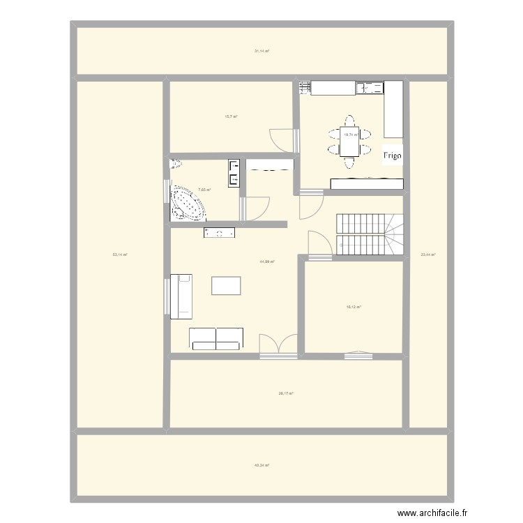 Maison. Plan de 10 pièces et 280 m2