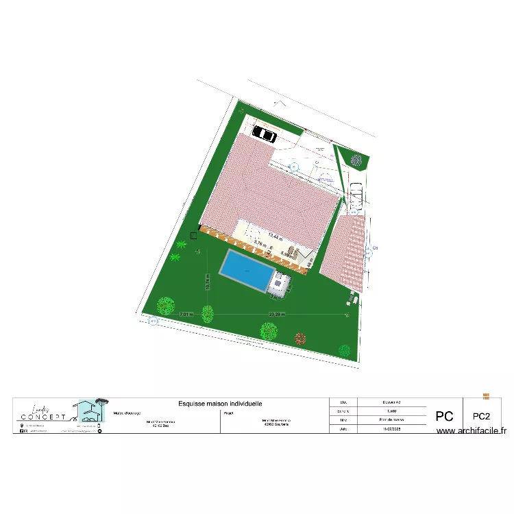 maison ext&eacute;rieur GOURBERA. Plan de 