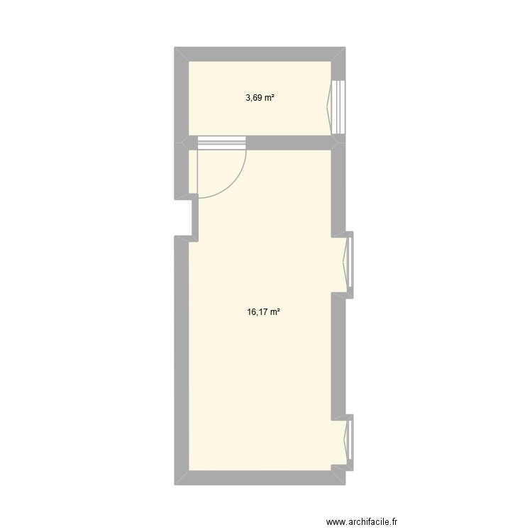 bbl3. Plan de 2 pièces et 20 m2