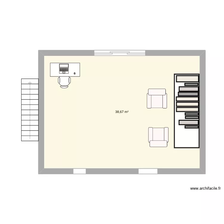jardin d\'hiver. Plan de 1 pièce et 39 m² jardin d\'hiver. Plan de 1 pièce et 39 m²