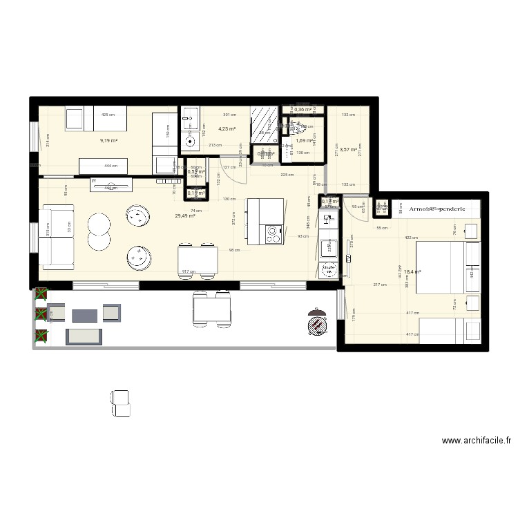 Nouveau 9. Plan de 13 pièces et 69 m2