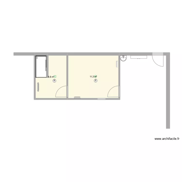 douche v2. Plan de 2 et 18 m² douche v2. Plan de 2 et 18 m²