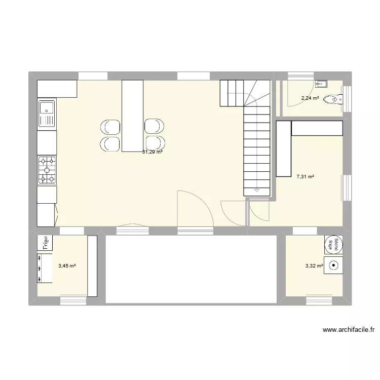 Cuisine / Buanderie / wc rdc / tours. Plan de Cuisine / Buanderie / wc rdc / tours. Plan de