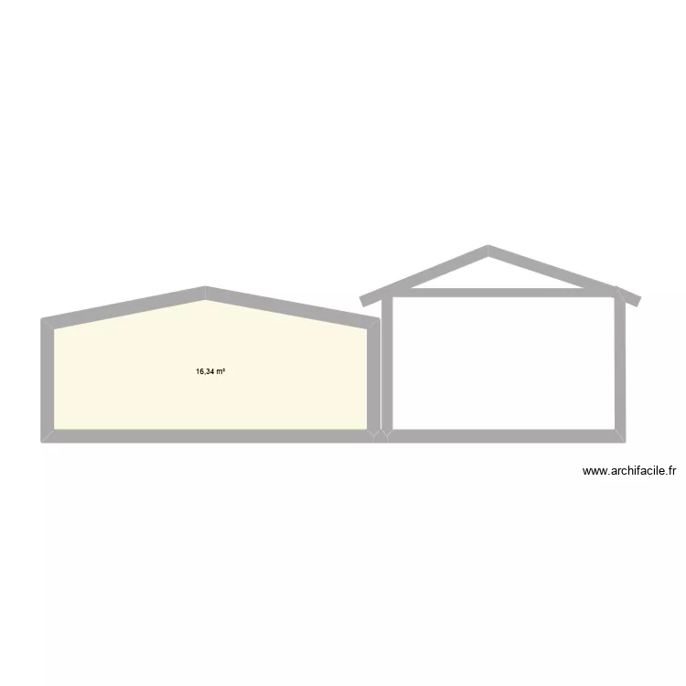 sery facade route. Plan de 1  et 16 m²