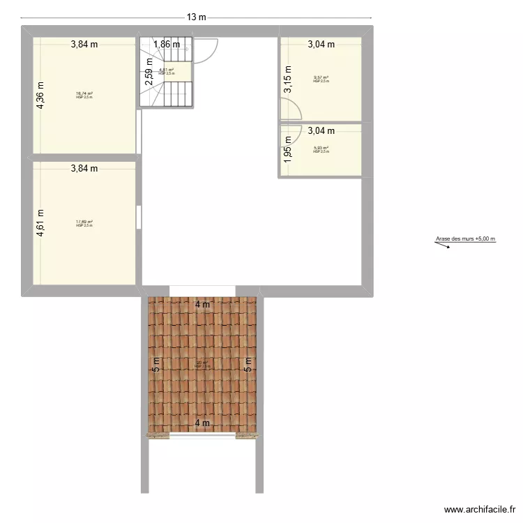 maison etage. Plan de 13 Pièces et 183 m²