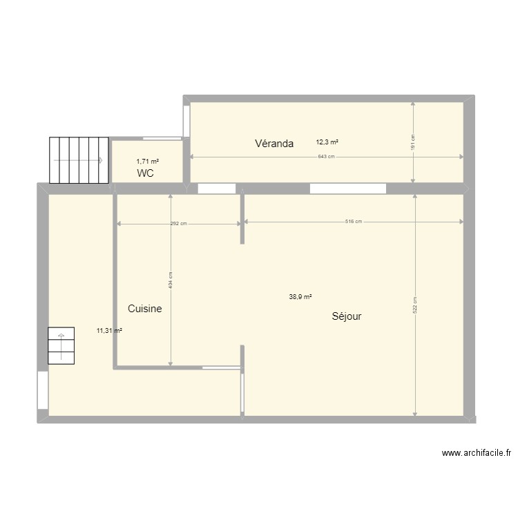 rez de chaussee situation actuelle. Plan de 0 pièce et 0 m2