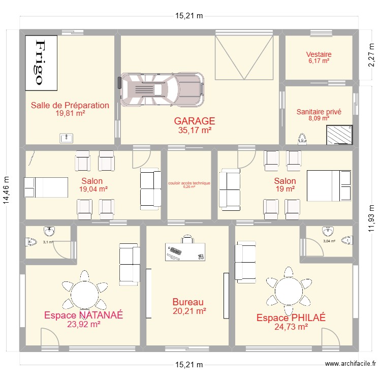 funerarium 2. Plan de 12 pièces et 189 m2