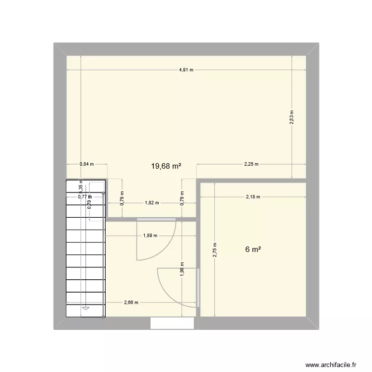 PLAN ETAGE EXTENSION. Plan de 2 Pièces et 26 m²