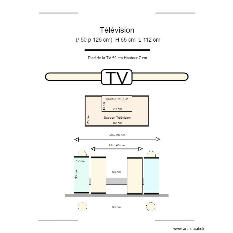 I-2 Télévision 1. Plan de 0 pièce et 0 m2