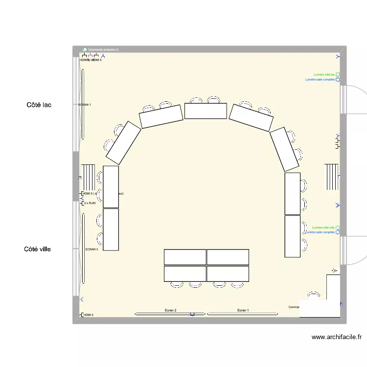 Salle Oxyg&egrave;ne 22. Plan de 